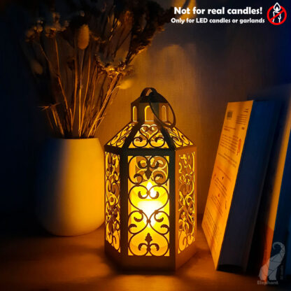 Paper lantern template with "forged" elements - SVG for Cricut, studio3 for Silhouette, FCM for Brother, PDF cut files