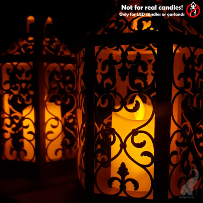 Paper lantern template with "forged" elements - SVG for Cricut, studio3 for Silhouette, FCM for Brother, PDF cut files
